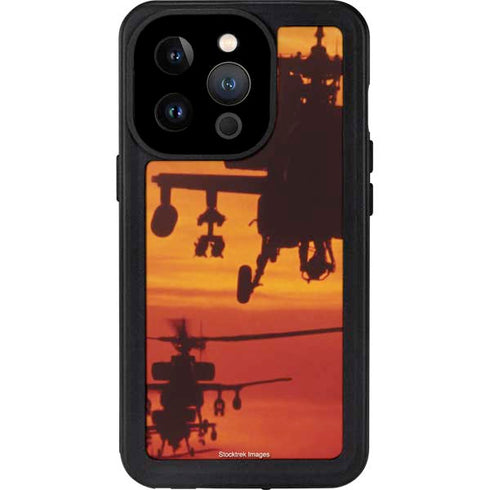 Four AH-64 Apache Helicopters iPhone 15 Pro Waterproof Case